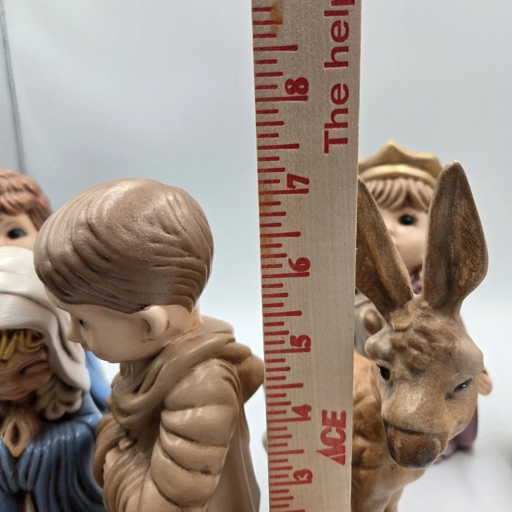 Nativity Set Arnels‎ 1975 Ceramic Christmas Decor Hand Painted 12 Pc 7 inches